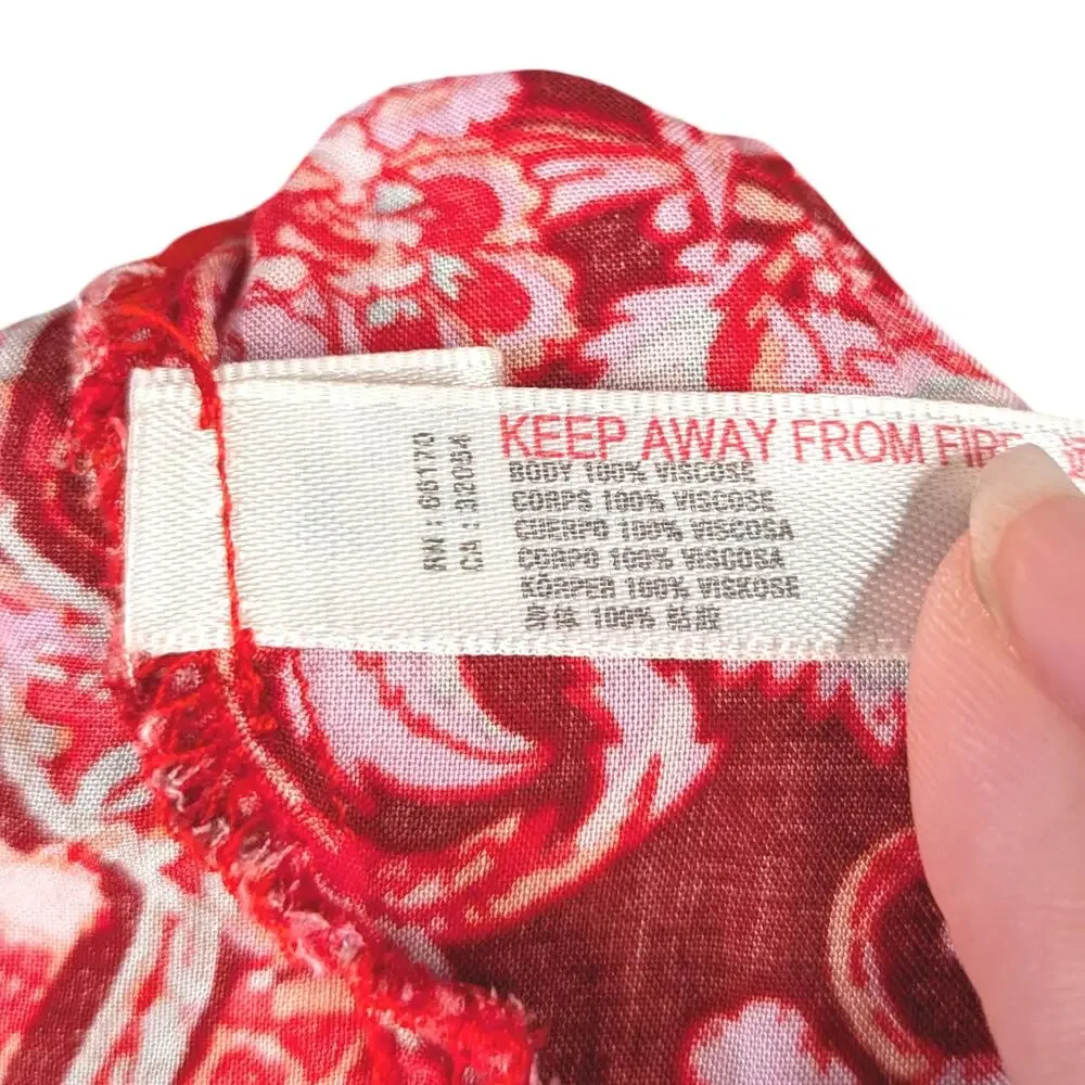 Free People Intimately Forever Yours Paisley Ruffle Maxi Slip Dress Red Pink M